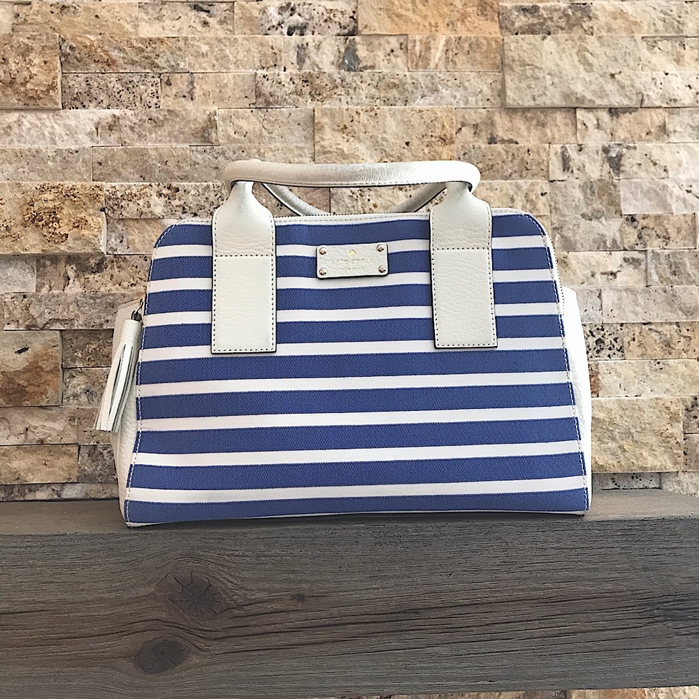 🦋SPRING SALE🦋 Kate Spade Jacquard Stripe and Leather Shoulder Bag